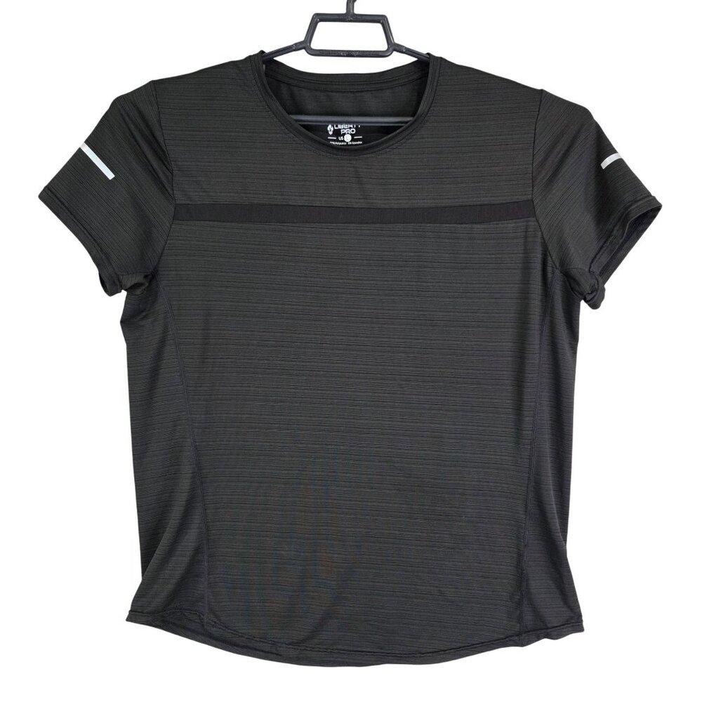 Womens Black Liberty Pro Athletic T Shirt Short Sleeve Crew Neck Stretch Size L